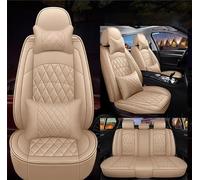 R-timer Car Seat Covers for Dodge Challenger 2009-2019, Full Surround Airbag Design Automotive Interior Accessories Front Rear Split Bench Protector,B Beige