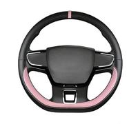 R-timer Steering Wheel Cover for Ford Tourneo Custom I L2 2012-2017, Leather Steering Wheel Protector Breathable Anti-Slip Grip Car Interior Accessories Guard,Pink-D-shaped