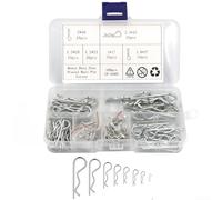 R Type Cotter Pin 100PCS Heavy Duty Zinc Plated Carbon Steel Kit for Automotive and Machinery Applications with Storage Case