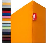 r-up Best fitted sheet 140 x 200 - 160 x 220 up to 35 cm high many colours 95% cotton / 5% elastane 230 g/m² Oeko-Tex stress even at 160 cm width (orange).