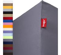 r-up Best Fitted Sheet 180 x 200 - 200 x 220 to 35 cm High Many Colours 95% Cotton / 5% Elastane 230 g/m² Oeko-Tex Stress- Also for Box Spring Beds (Dark Grey)