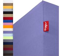 r-up Best Fitted Sheet 90 x 200 - 100 x 220 to 35 cm Height, Many Colours, 95% Cotton / 5% Elastane, 230 g/m², Oeko-Tex, Stress-Free, Also for High Mattresses (Purple)