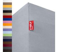r-up Fits fitted sheet 90 x 200 - 100 x 200 to 35 cm height, many colours, 100% cotton, 130 g/m², Oeko-Tex, stress-, also for high mattresses (silver grey)