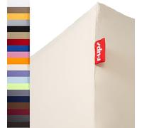 r-up Fits fitted sheets 180 x 200 - 200 x 220 to 35 cm high many colours 100% cotton 130 g/m² Oeko-Tex stress also for box spring beds (white).