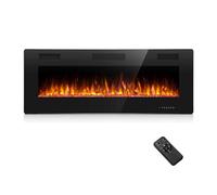 R.W.FLAME 42"/ 107CM Recessed and Wall Mounted Electric Fireplace with Realistic & Adjustable Flame, 750/1500W Ultra-Thin Fireplace Heater with Remote Control, Linear Fireplace for Living Room