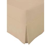R&Z Extra Deep Non Iron Percale 180 Thread Count Fitted Valance Sheet Pleated (Latte, Double)