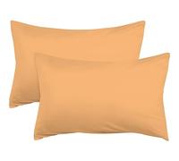 R&Z Plain Dyed Luxury Polycotton Housewife New 2 x Pillow Cases (Peach)