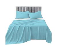 R&Z Plain Luxuary Polycotton Flat Sheets Single, Double, King, S King (Duck Egg, King)