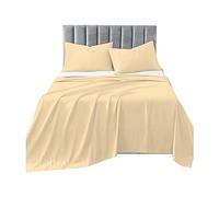 R&Z Plain Luxuary Polycotton Flat Sheets Single, Double, King, S King (Latte/Mocha, Single)