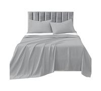 R&Z Plain Luxuary Polycotton Flat Sheets Single, Double, King, S King (SIlver, Single)