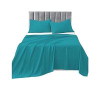R&Z Plain Luxuary Polycotton Flat Sheets Single, Double, King, S King (Teal, S King)