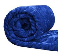 R&Z Soft Luxury Fake Faux Fur Mink Throw Sofa Bed Blanket (Blue, Single(127x152))
