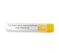 R0 25 Radius Ball Nose End Mill Carbide 4mm 2 Flute Taper CNC Bit for Cutting Steel Aluminum Copper Cast Iron Plywood