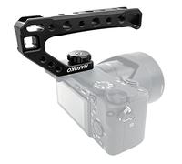 R005 Camera Top Handle Camera Top Cheese Handle Grip Universal Video Stabilizing Rig W 3 Cold Shoe Adapters to Mount Microphone, LED Light, Monitor, Easy Low Angle Shoots Metal