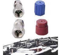 R12 Conversion Kit - High Low Adapters, Clutch Valves | Right Angle Fittings, End Connectors, Two Closure Caps with Secure Grip Seal, Improved Leak Prevention for Vehicle Coolsys