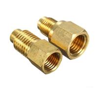 R12 to R134a Adapter Set, 1/4 Female Flare to 1/2 for Acme Male Valve Fitting for HVAC Gauges, Brass Conversion Fittings for Vacuum, Hose, or Storage Tank Use