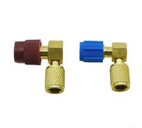 R12 To R134a Conversion Kit With Brass Ports For Vehicle Air Conditioning System Retrofit Adapter Connector Set High And Low Side Sae 1/4 Fittings Secure Seal Easy Install Two Piece Pack Black Color