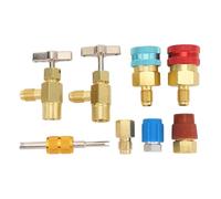 R1234YF Quick Couplers Kit, Self Sealing Can Tap Adapter for R134a and R1234yf Car AC Charging, High Low Pressure Brass Coupling Set with 8 pcs for Automotive Air