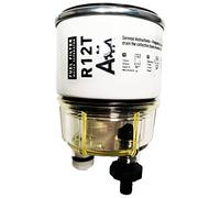 R12T Marine Fuel Water Separator Fuel Filter with Collection Bowl for 1/4 NPT ZG1/4-19 Gasoline and Diesel Engines Outboard Motor Replacement Element Replaces R12T S3240 120AT RK10222