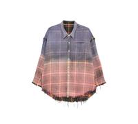 R13 reversible frayed check shirt - Grey XXS-XS-S