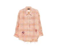 R13 shredded seam drop neck shirt - Neutrals M