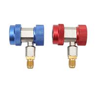 R134A AC Air Condition Quick Coupler Set, High Low Adapter Connector 2pcs - Adjustable Design, Easy Connect Disconnect, Automotive Air Conditioning Use