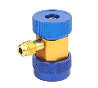 R134A Adjustable Adapter Fittings Set with 1/4 SAE Male Flare Quick Coupler for Automotive Air Conditioner Low and High Side Service Ports