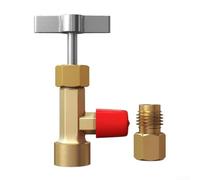 R134A Can Tap Opener with Gauge Hose Adapter for Car Air Con Charging - Brass Piercing Valve Tool Kit