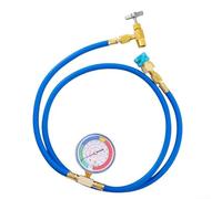 R134A Charge Hose Kit with Self Sealing Can Tap and Low Side Quick Coupler, Brass Construction Rated for 3000 PSI Burst and 600 PSI Max Working Pressure