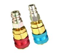 R134A Fittings 2 Pcs, Car Air Conditioner Low High Side Quick Coupler Extension Adapters for A/C Manifold Gauge Set