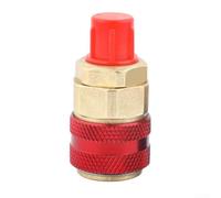 R134a Quick Connect Coupler QC-12 for Auto AC Charging High Pressure Valve Adapter Metal Leak Proof Red Blue UK(Red)