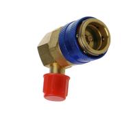 R134a Quick Connector Adapter Coupler For Automotive A/C HVAC Manifold Gauge - Brass High/Low Pressure Fitting With Colored Knobs - For R134A Service