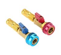 R134A R12 Valve Core Quick Remover Installer Tool Set 2 Pack Adjustable High Pressure Low for Car Air Conditioning HVAC Maintenance Efficient Replacement AC System Servicing