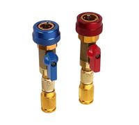 R134a R1234yf R22 Valve Core Removal Tool for Car Air Conditioning Systems with Ball Valve Control for Managing Flow during Service