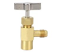 R134A Refrigerant Bottle Opener Brass T Shape Handle Air Conditioning Tool for R134A Refrigerant Bottles 1/2ACME Female Thread