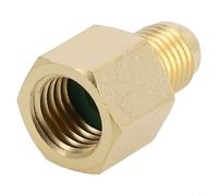 R134a to R12 Car Air Conditioning Adapter with /2" for Acme Female and /4" SAE Male Quick Coupling, Brass Construction for Automotive AC Systems
