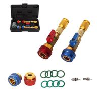 R134a Valve Core Remover and Repair Tool Kit, Ac Valve Core Removal Tool with O-Ring and Valve Core Ejector Pin, For Standard Jra and Schrader Valve
