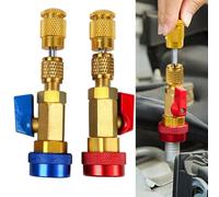 R134A Valve Core Remover & Installer Tool, High/Low Pressure AC Service Tool with Red/Blue Couplers (16mm/13mm), for Automotive, HVAC and Home Air Conditioner Repair