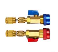 R134A Valve Core Remover Installer Tool, Stainless Steel AC Repair Kit for Car Home HVAC, High Low Pressure Coupler Set Red Blue(2PCS)