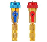 R134A Valve Quick Remover Installer Tool High Low Pressure Side Repair Tools for Car Conditioning System with Cool Gas Quick Joint and Inclosed Coupler Set of 2