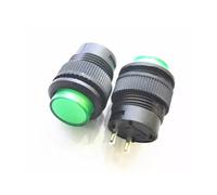 R16-503 Button Switch Power Reposition Self-locking Round Green 4 Pin 2 16mm 250V 3A 1/5/10Pcs(Green 2P Lock,10PCS)