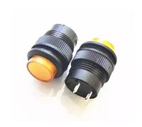 R16-503 Button Switch Power Reposition Self-locking Round Yellow 4 Pin 2 16MM 250V 3A 1/5/10Pcs(Yellow 2P NO Lock,1PCS)