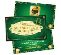 R1chyK1ng 46PCS St. Patrick's Day Scratch Off Cards - Shamrock Irish Lucky Fortune Party Supplies Activity Favors