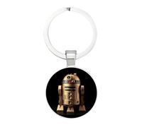 R2-D2 Droid Robot In Protective Dome Silver Keyring Keychain
