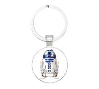 R2-D2 Robot Droid In Protective Dome Silver Keyring Keychain