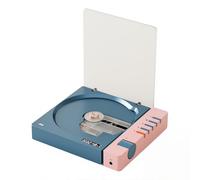 R300 CD Player Portable Blue-tooth Desktop Retro CD Players for Home,Without Speakers, Rechargeble Battery Small Compact Vintage CD Player,SPDIF Out blue