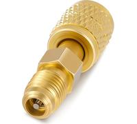 R32 R454B Brass Adapter - 1/4" SAE Female Quick Coupler to Male Reverse Thread for R-454B/R-32 Tanks, HVAC Mini Split with Thimble s(1pc)