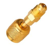 R32 R454B Refrigerant Brass Adapter, 1/4" Female to Male Reverse Thread Low Loss Refrigerant Fittings for R-454B/R-32 A2L HVAC Mini Split Systems & Tanks