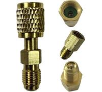 R32 R454B Refrigerant Brass Adapter,Brass 1/4" Female to 1/4" Male Reverse Thread,Thread Adapter For Refrigerant Tank,Vacuum Pump Adapters Compatible with (1PC)