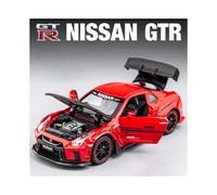 (R35 Red) 1:32 Nissan GTR R34 GT-R R35 Fast & Furious Alloy Car Model Sound and Light Pull Back Children's Toy